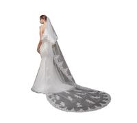 Elegante velo da sposa a pettine, velo da sposa regolabile, velo da cattedrale in pizzo drappeggiato, abiti da sposa, accessori da sposa eterni, lussuosi elementi essenziali for la cerimonia.(Ivory_25