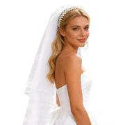 Elegante velo da sposa con accessori per capelli, design romantico per il guardaroba nuziale, perfetto per la sposa, materiali di alta qualità, accessorio versatile per il grande giorno