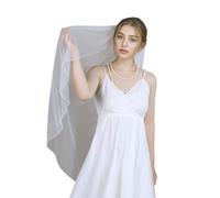 Elegante velo da sposa con bordo in rilievo a mano e pettine per capelli, velo lungo la punta delle dita veli per cerimonia di nozze accessori di fidanzamento