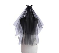 Elegante velo nero in tulle per feste di Halloween, comodo velo da sposa per tutte le età in maschera