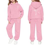 Elegante vestito in due pezzi con motivo floreale per ragazze, comodo abbigliamento casual e pantaloncini per bambini, Colore: rosa., 9-10 Anni