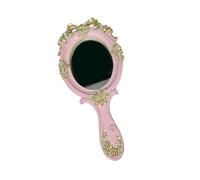 Elegante vetro da trucco portatile retrò con riflesso ad alta definizione resistente cornice in resina leggera da viaggio essenziale per il trucco portatile