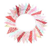 Elegante Vintage Floreale Cotone Bandierine 10m Lunghezza Con 36 Triangolo