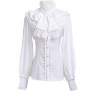Elegante Vittoriano Camicetta Donna Gotico Lolita Camicia Classico Vintage Top
