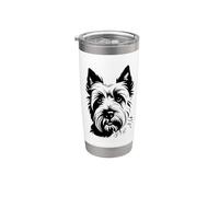 Elegante West Highland White Terrier Line Art Bicchiere termico in acciaio inox doppia parete