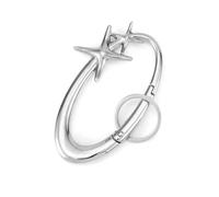 Elegante Y2K Metallo Moschettone a Forma di Stella, Argento Lega Clip Portachiavi Stella Lucido Anello Portachiavi da Cintura a Forma Astral per Borsa Borsetta Decorazione