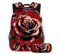 Elegante zaino con astuccio, perfetto per ragazzi, ragazze e adolescenti, arancione tie dye, Multicolore#08, B:29.4x20x40cm P:19x7.5x3.8cm, Zaini Daypack