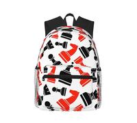 Elegante zaino da viaggio a scacchi leggero con protezione dall'acqua per computer portatile per università lavoro lavoro nero, taglia unica, nero, Rozmiar uniwersalny, Nero , Rozmiar uniwersalny