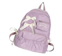 Elegante Zaino In Nylon Decorato A Bowknot Per Ragazze E Donne Preppy Styles Anime Borse Anime Tasca Lo Zaino Adolescente