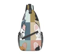 Elegante zaino obliquo sul petto, zaino per il tempo libero, piccola borsa per viaggi, lavoro, casual, Bulldog francese., Rozmiar uniwersalny