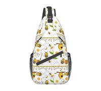 Elegante zaino obliquo sul petto, zaino per il tempo libero, piccola borsa per viaggi, lavoro, casual, Miele di margherita delle api volanti, Rozmiar uniwersalny