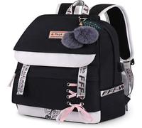 Elegante zaino per ragazze adolescenti, in nylon resistente e impermeabile, di grande capacità, con porta di ricarica USB, ideale per la scu