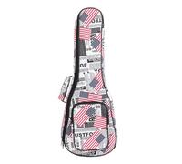 Elegante zaino per ukulele con stampa bandiera del paese, spazioso organizer interno adatto per accordatori e accessori, borsa per ukulele con bandiera