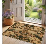Elegante zerbino floreale beige con gru per interni ed esterni, decorazione per ingresso primaverile, in gomma, impermeabile, antiscivolo, assorbe la polvere, facile da pulire, 73 x 43 cm