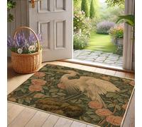 Elegante zerbino floreale, design gru, per ingresso esterno e interno, decorazione primaverile, in gomma, impermeabile, antiscivolo, assorbe la polvere, facile da pulire, 73 x 43 cm