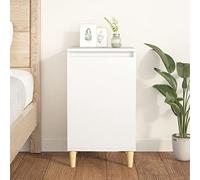 Eleganter Nachttisch mit 2 Fächern und Tür aus langlebigem Holzwerkstoff - Stabiles Beistelltischchen mit Holzbeinen und großer Ablagefläche für Wohnzimmer und Schlafzimmer