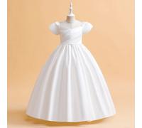 Eleganti abiti da damigella d'onore per ragazze Abito da festa di nozze Bianco Cerimonia di prima comunione Abito da sera lungo Abiti estivi per bambini