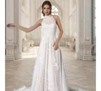 Eleganti abiti da sposa sexy senza maniche con applicazioni in pizzo per la sposa, abito da sera senza schienale con scollo all'americana, abito da damigella d'onore, abito da festa di compleanno, abi