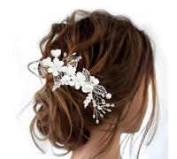 Eleganti Accessori Capelli Sposa - Pettinino per Capelli con Fiori e Perle, Fermaglio Capelli Sposa per Donne e Ragazze, Accessori Capelli Cerimonia Ideali per Matrimoni