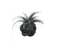 Eleganti accessori for capelli, parrucca sintetica con bocciolo di fiore, parrucca soffice da donna, chignon basso Look Elegante Chic(Black)