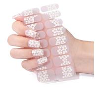 Eleganti adesivi per unghie in stile francese con lunga lucentezza, applicazione rapida per tutti i giorni o occasioni speciali Appliques per unghie lunghe