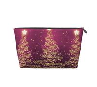 Eleganti alberi di Natale scintillanti rosa viola, Borsa da toilette Borsa per trucco Borsa per cosmetici Borsa da toilette da viaggio portatile