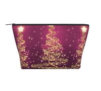 Eleganti alberi di Natale scintillanti rosa viola, Borsa da toilette Borsa per trucco Borsa per cosmetici Borsa da toilette da viaggio portatile