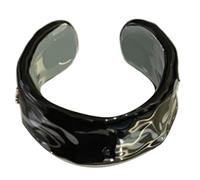 Eleganti anelli aperti con olio a goccia dipinto a mano e lamina d'oro in ceramica, accessorio regolabile per gli amanti dei gioielli