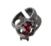 Eleganti anelli dal design aperto che mostrano pietre preziose e moderni gioielli per occasioni alla moda e alla moda, Misura unica, come descritto, come descritto