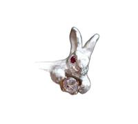 Eleganti anelli ispirati ai conigli, leggeri e comodi, facili da usare, in metallo con accenti di cristallo, da indossare tutti i giorni, versatili e decorati, Misura unica, come descritto, come