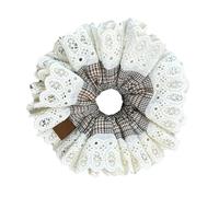Eleganti anelli per capelli a scacchi alla moda, accessori per capelli autunnali, in pizzo, a doppio strato, per uso quotidiano o occasioni speciali