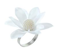 Eleganti anelli portatovaglioli in tulle con perle accenti per tavolo da sposa Decors lega due stili elegante fiore tovagliolo clip