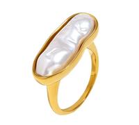 Eleganti anelli unici accessori per dita in acciaio inox lunghe strisce perle per feste e abiti quotidiani perle impermeabili, F, come descritto, come descritto