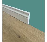 Eleganti Battiscopa - zoccolini in Legno Massello Stile Ducale - 60x10mm Laccato Bianco (prezzo al metro)