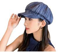 Eleganti Berretti Da Strillone A Righe Cappello Ottagonale Casual Da Donna Cappello Da Pittore/artista Cappello Da Tassista Hat Per Appuntamenti In Vacanza(Navy blue)