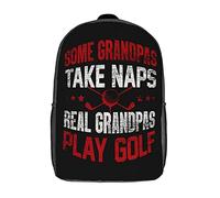 Eleganti Borsa Da Viaggio Grandpas Play Golf Borse Da Scuola Impermeabile Zaino Per La Scuola Per Trekking, Idea Regalo, Adulti, 42X32X14Cm