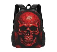 Eleganti Borsa Da Viaggio Red Skulls Print Borse Da Scuola Unisex Zaino Università Per Escursionismo, Compleanno, Idea Regalo, 42X32X14Cm