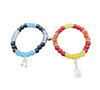 Eleganti braccialetti in corda elastica Y2k con perline assortite con ciondoli carini assortiti coppia braccialetti braccialetti perline distanza coppia per uomini donne, Misura unica, come descritto