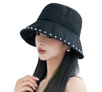 Eleganti cappelli da pescatore per le donne cappelli da sole in pizzo per le donne cappelli da pesca francese a tesa larga cappello da spiaggia morbido cappello estivo vacanza, nero, Taglia unica
