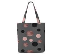 Eleganti cerchi neri finti rosa,Borse della spesa riutilizzabili, borse per la spesa, borsa a tracolla in tela di grande capacità