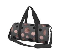 Eleganti cerchi neri finti rosa, Borsone da viaggio di grande capacità Borsa rotonda Borsa da viaggio sportiva Borsa da viaggio Borsa da fitness