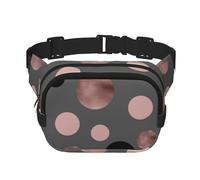 Eleganti cerchi neri finti rosa, Marsupio quadrato a doppio strato, borsa da viaggio, marsupio casual