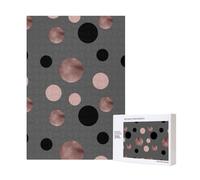 Eleganti cerchi neri finti rosa,Puzzle in legno da 300 pezzi per adulti e adolescenti