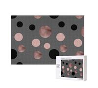 Eleganti cerchi neri finti rosa,Puzzle in legno da 300 pezzi per famiglie, per adulti e adolescenti, decorazioni per la casa