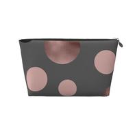Eleganti cerchi neri rosa cipria in oro rosa finto, Borsa da toilette Borsa per trucco Borsa per cosmetici Borsa da toilette da viaggio portatile