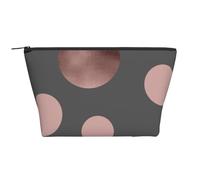 Eleganti cerchi neri rosa cipria in oro rosa finto, Borsa da toilette Borsa per trucco Borsa per cosmetici Borsa da toilette da viaggio portatile