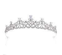 Eleganti cessori per capelli a forma di cuore Womebridal Crowding per concorsi da ballo Principesse feste di compleanno Tiara Rhinestone Decor Crown Crown