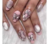 Eleganti Chiodi Falsi Con Disegni A Farfalla Gatti Eye Press Sulle Unghie Unghie Manicure Accessori Attaccati Unghie Per Feste Art