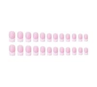 Eleganti chiodi quadrati per bara da spingere pizzo francese copertura completa unghie artificiali da incollare per donne e ragazze 24 pezzi