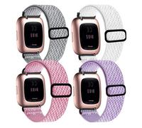 Eleganti cinturini per Fitbit Versa, elastici per Versa/Versa2/Lite/SE, in nylon morbido e delicato sulla pelle, con passante elastico regolabile per